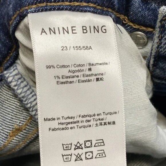 Anine Bing Womens Jean Mid Indigo Blue Size 23 Samara High Rise Ankle Slim - Picture 4 of 11